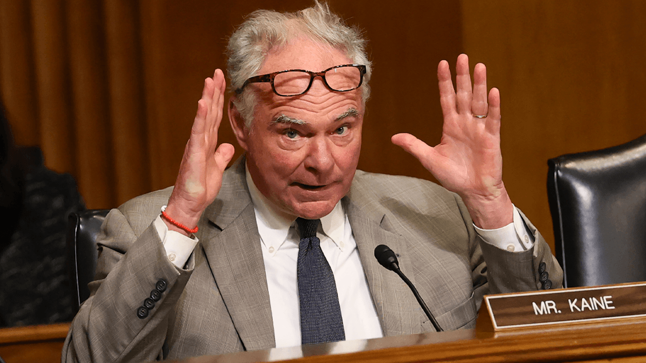 Senator Tim Kaine compared the concept of God-given rights to Iran's theocratic government during a Senate hearing for President Donald Trump's nominees.