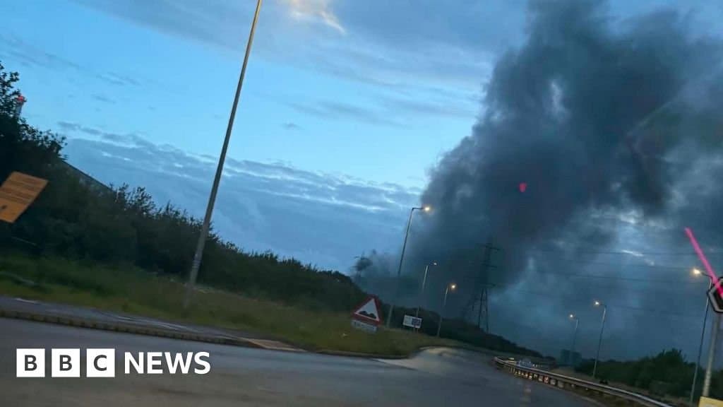 A fire broke out at the Tata Steel plant in Port Talbot, Wales.
